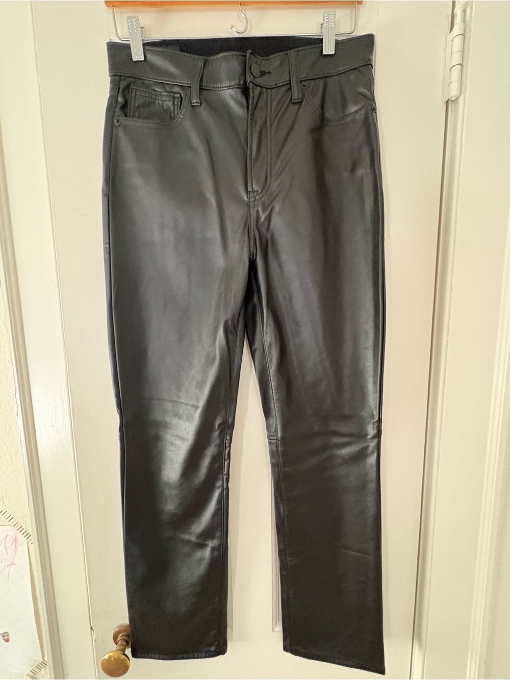 Wonen’s Black Faux Leather Jeans